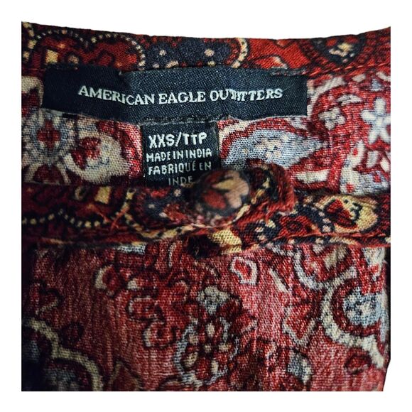 American Eagle XXS Long Sleeve Red Mini Dress - Picture 2 of 7